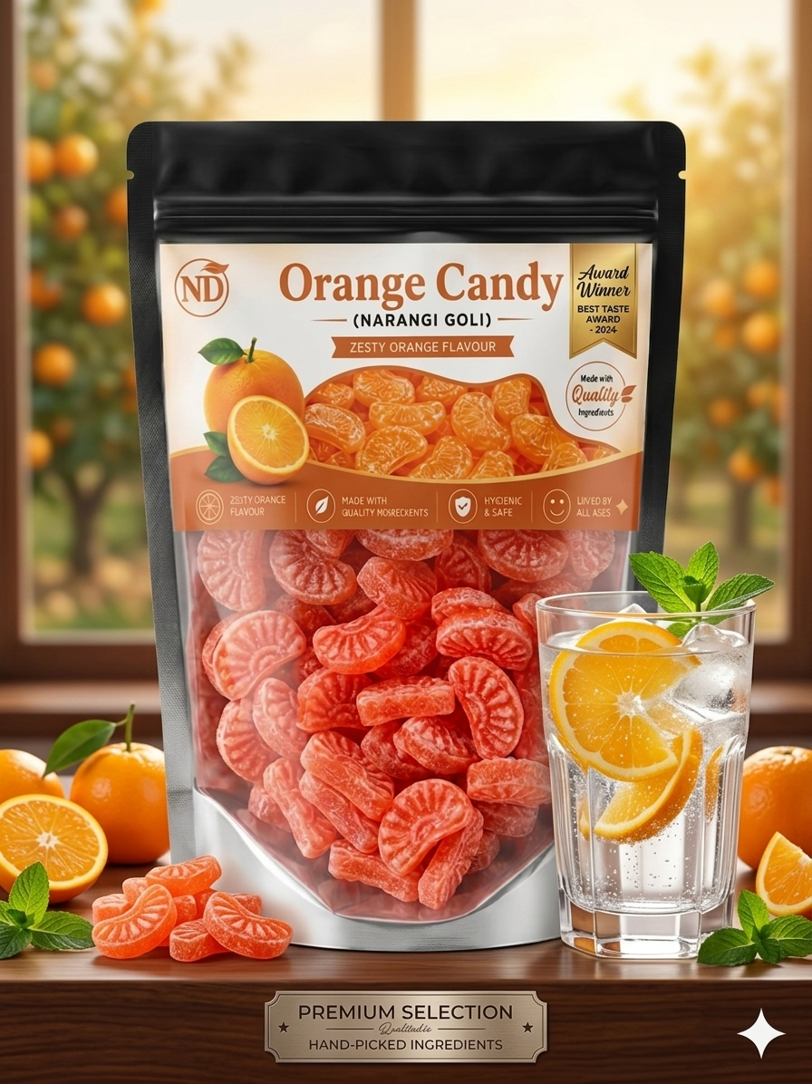 Orange Candy (Narangi Goli) – Traditional Tangy Orange Flavour Candy | Premium Indian Candy