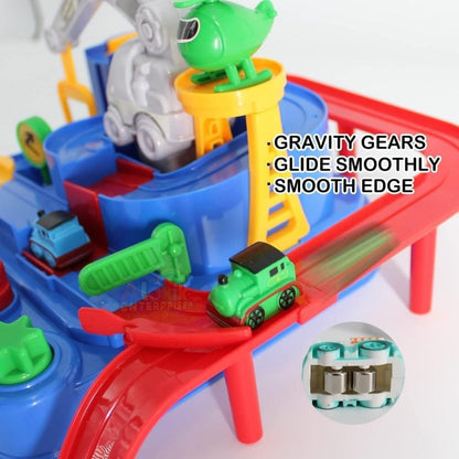 Race Track Educational Parking Crane Toys Airplane Truck Playset - Vastrify
