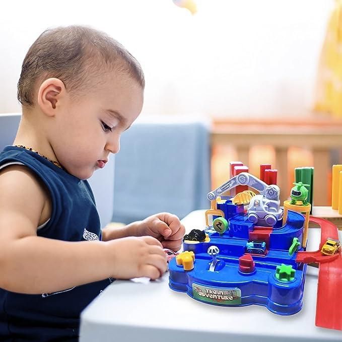 Race Track Educational Parking Crane Toys Airplane Truck Playset - Vastrify