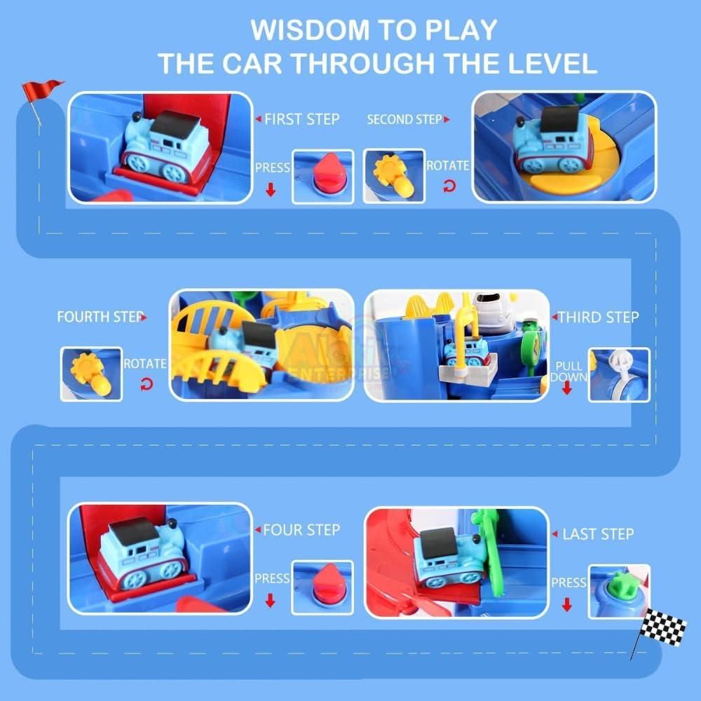 Race Track Educational Parking Crane Toys Airplane Truck Playset - Vastrify