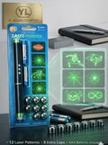 Green Laser Light with 8 Lens Visuals, Green Laser Pointer, 2000 Metres Laser Pointer High Power Pen, Cat Laser Toy, Long Range Green Laser Pointer for Presentations, Stargazing, Hiking (Green Light)