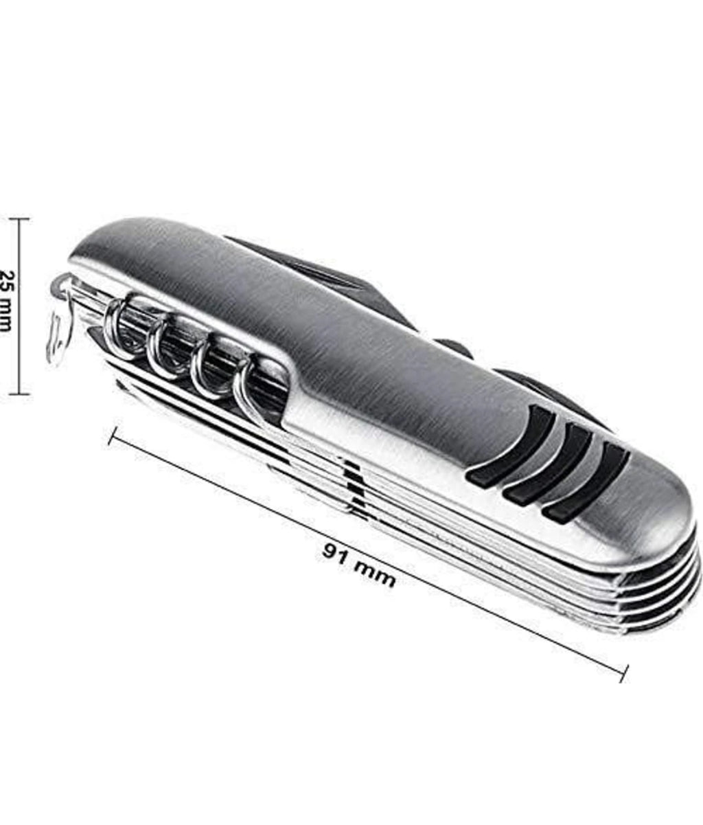 11 in 1 Multi Functional Swiss Army Style Pocket Knife Stainless Steel Pocket Knife