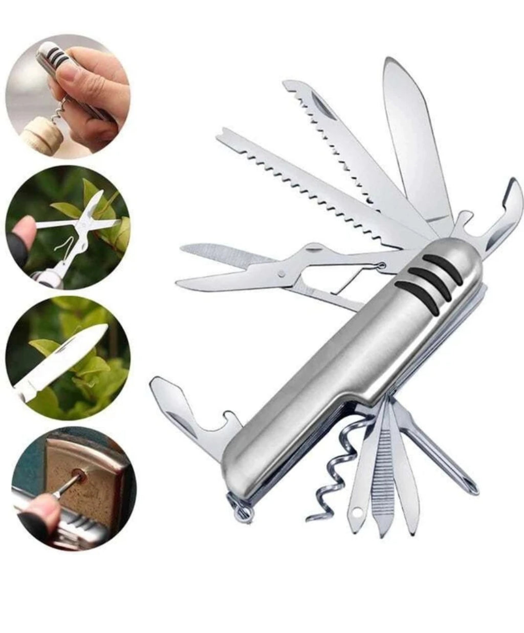 11 in 1 Multi Functional Swiss Army Style Pocket Knife Stainless Steel Pocket Knife
