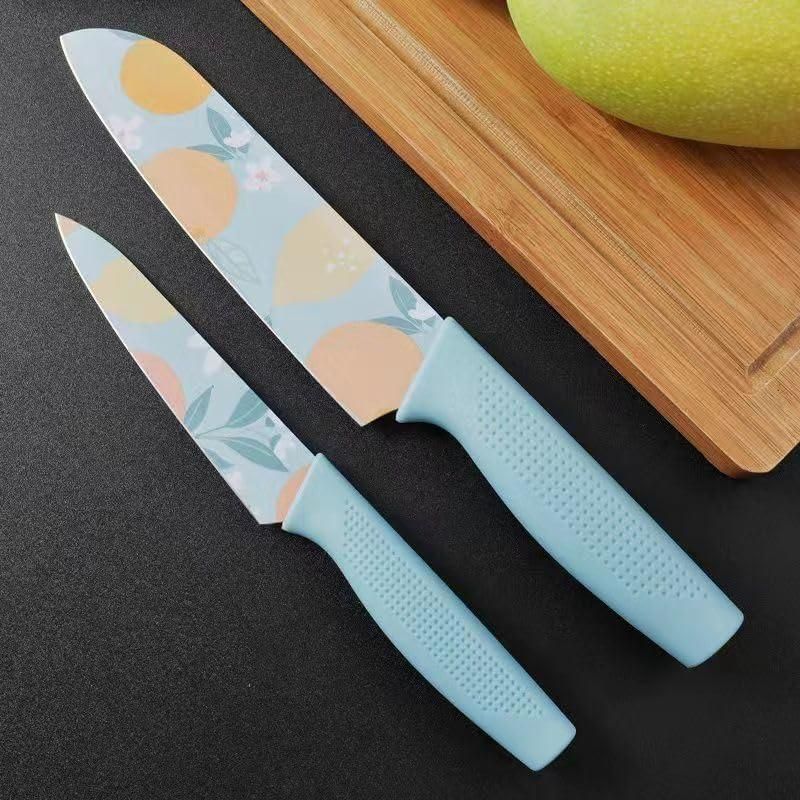 Set of 3 Floral Design Stainless Steel Professional Kitchen Knife Set - Vastrify